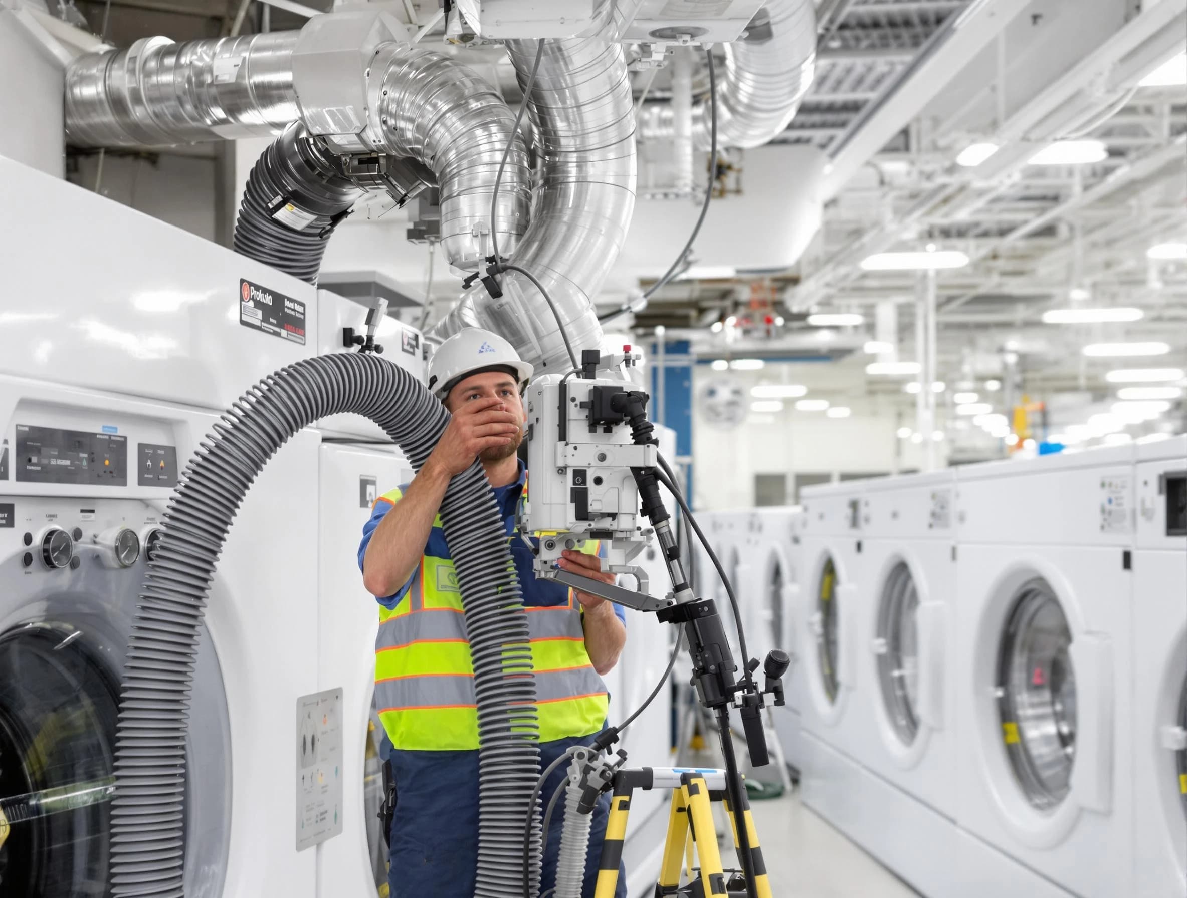 Glenshaw Dryer Vent Cleaning team performing commercial-grade dryer vent cleaning at a business facility in Glenshaw