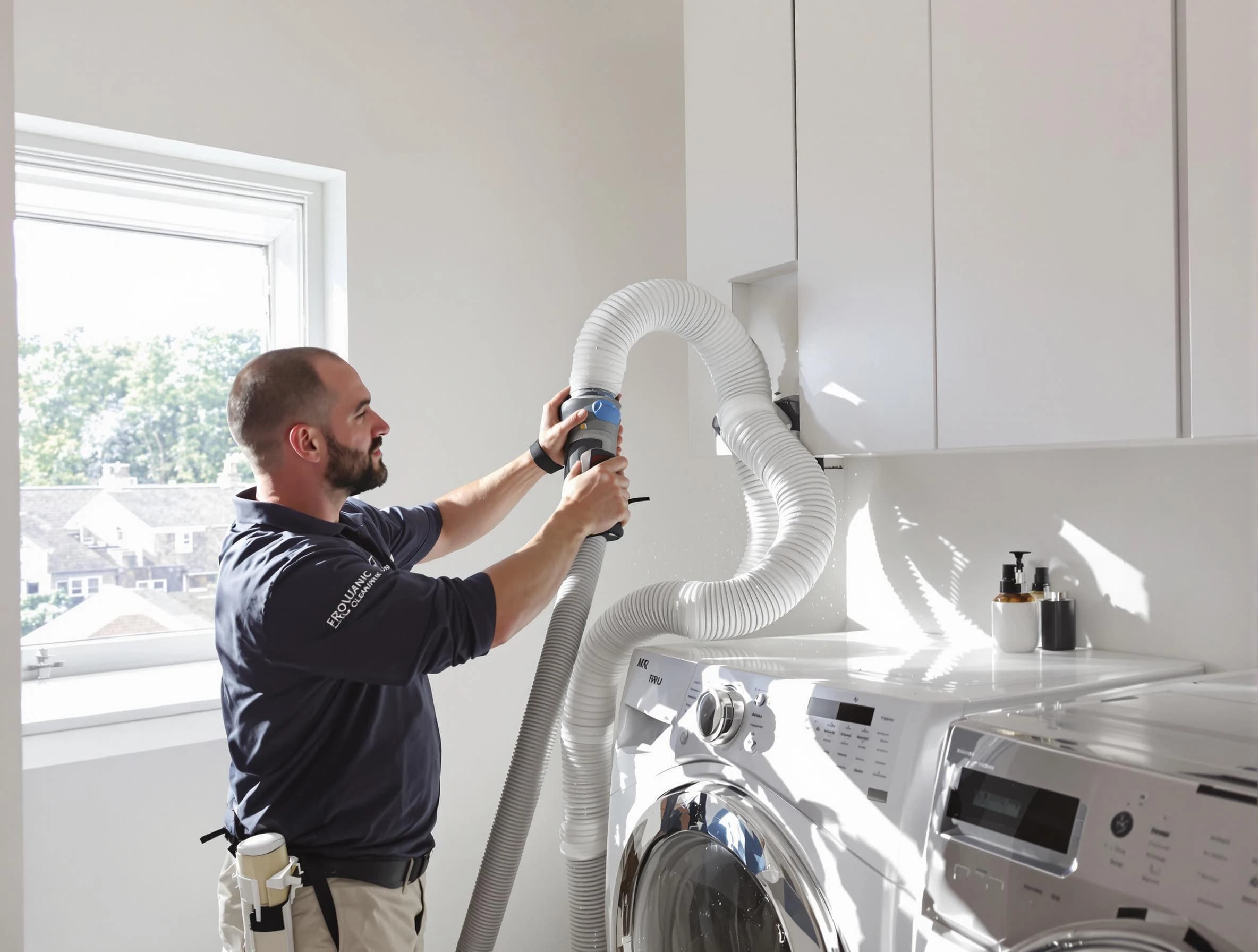 Certified Glenshaw Dryer Vent Cleaning technician performing dryer vent cleaning in Glenshaw