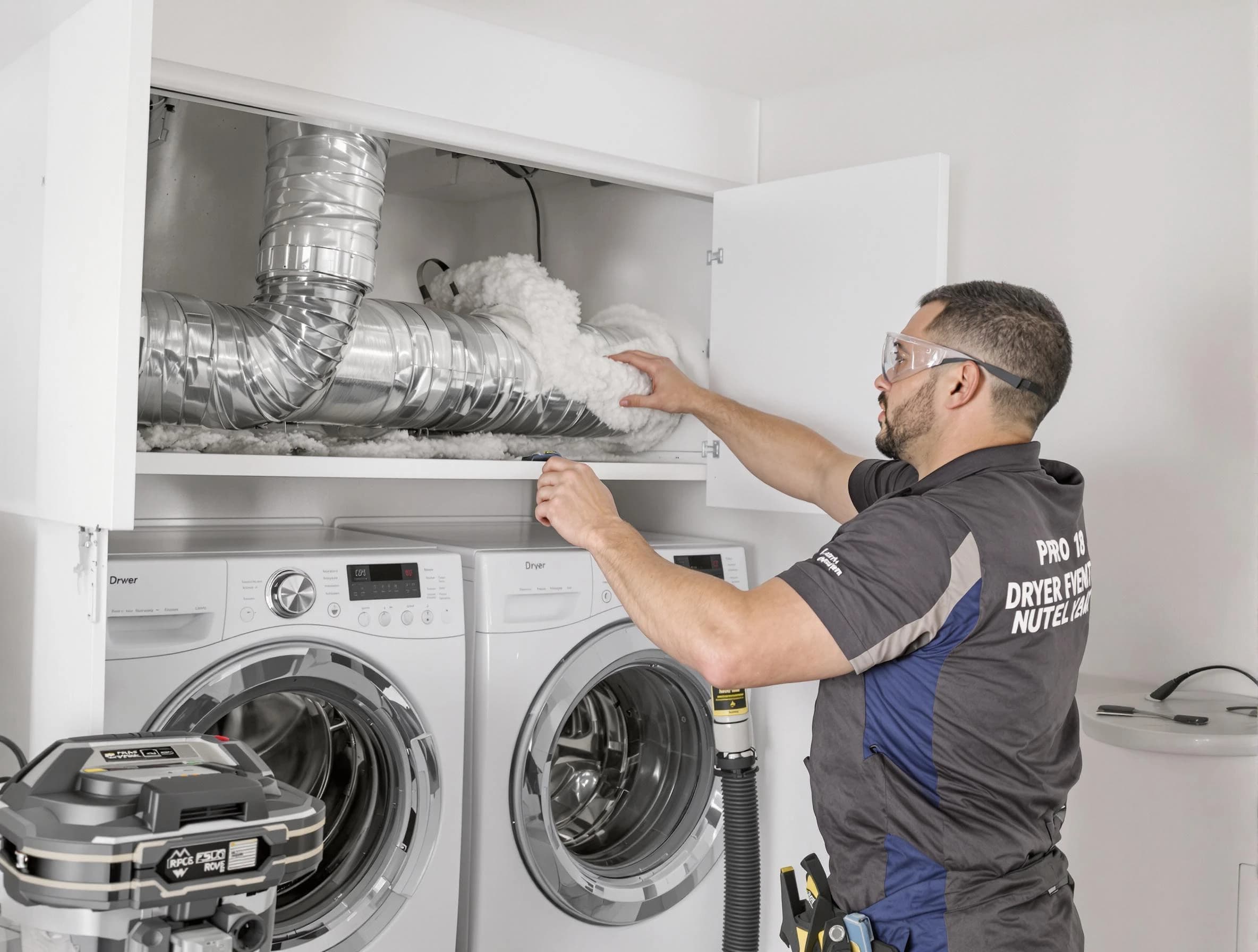 Glenshaw Dryer Vent Cleaning certified technician performing specialized gas dryer vent cleaning in Glenshaw