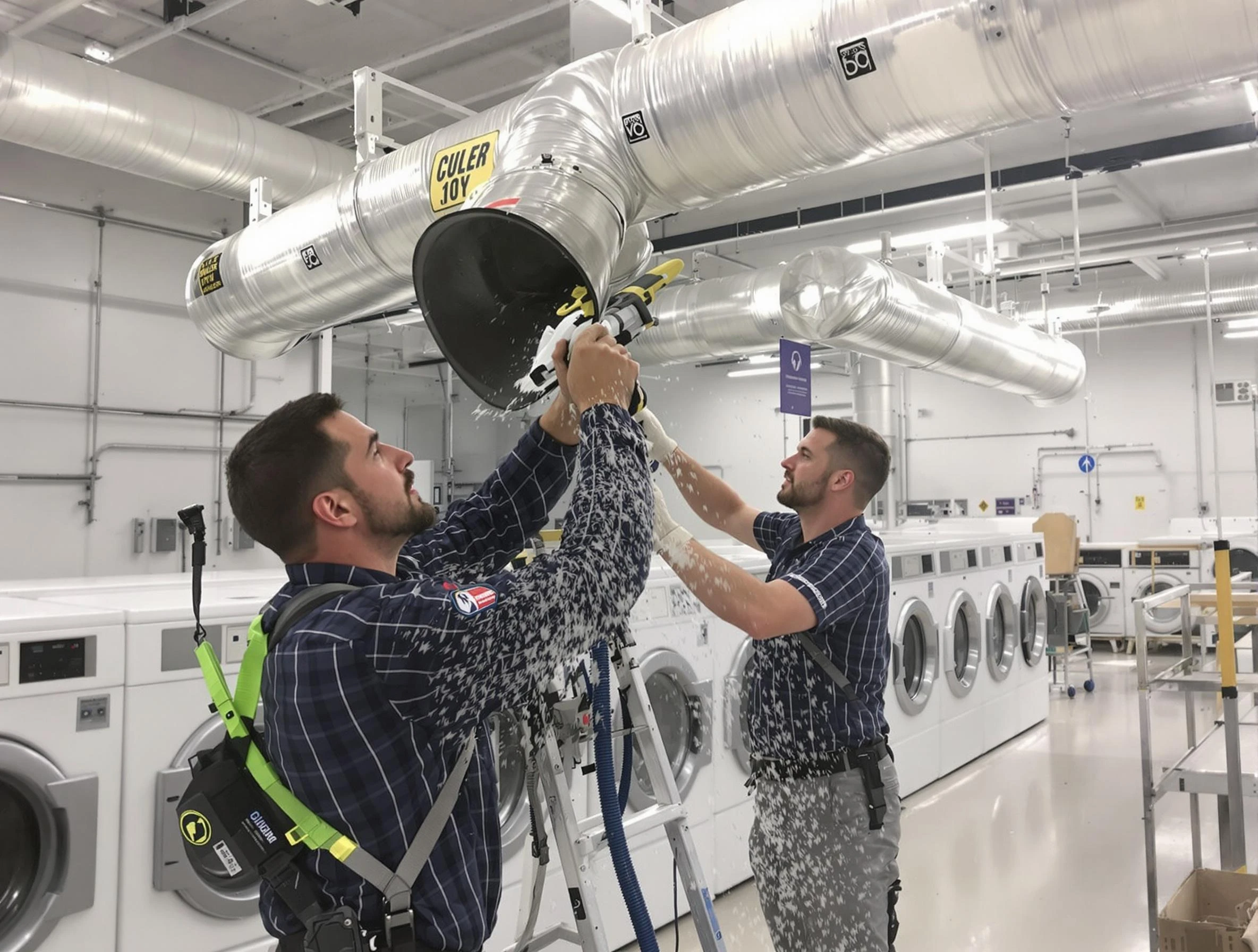 Glenshaw Dryer Vent Cleaning team performing large-scale commercial dryer vent cleaning in Glenshaw