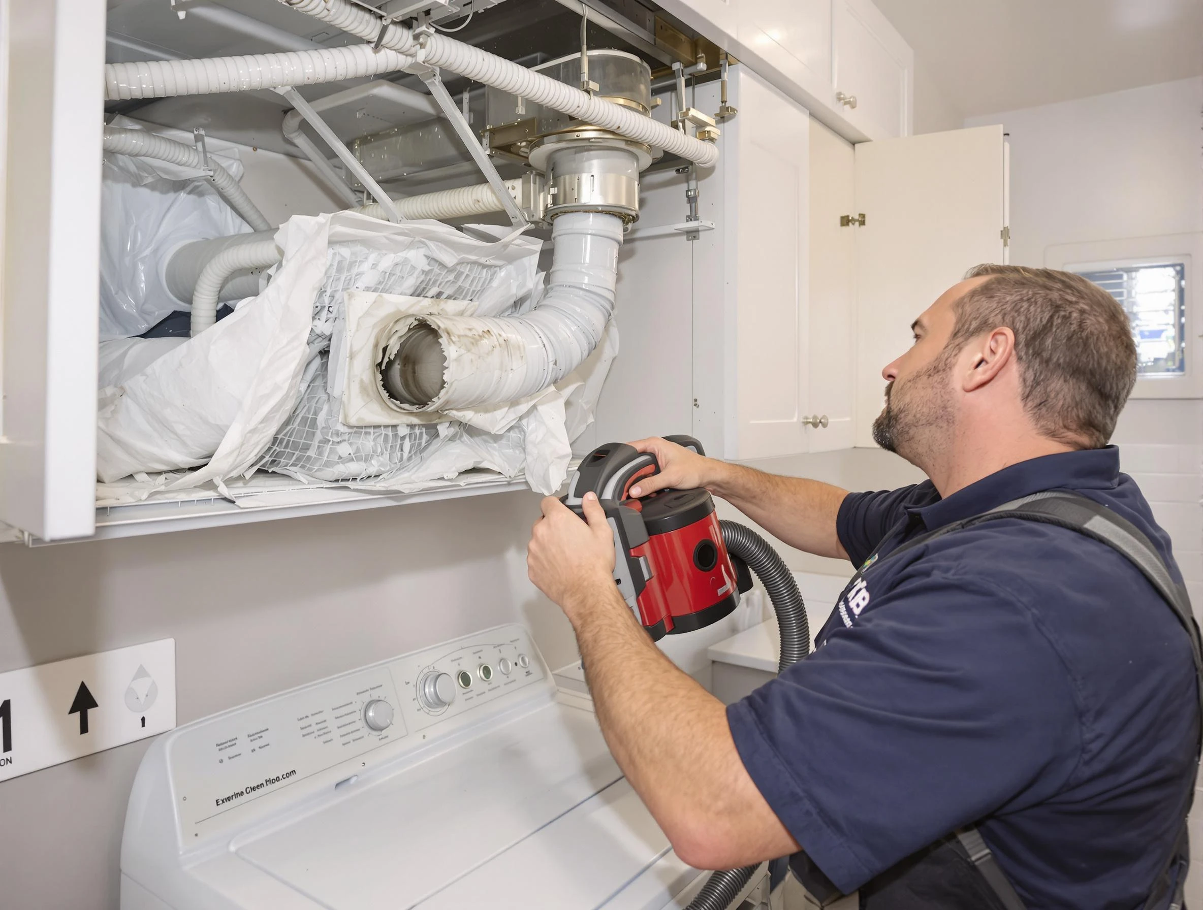 Glenshaw Dryer Vent Cleaning technician performing professional exhaust vent cleaning at a residential property in Glenshaw